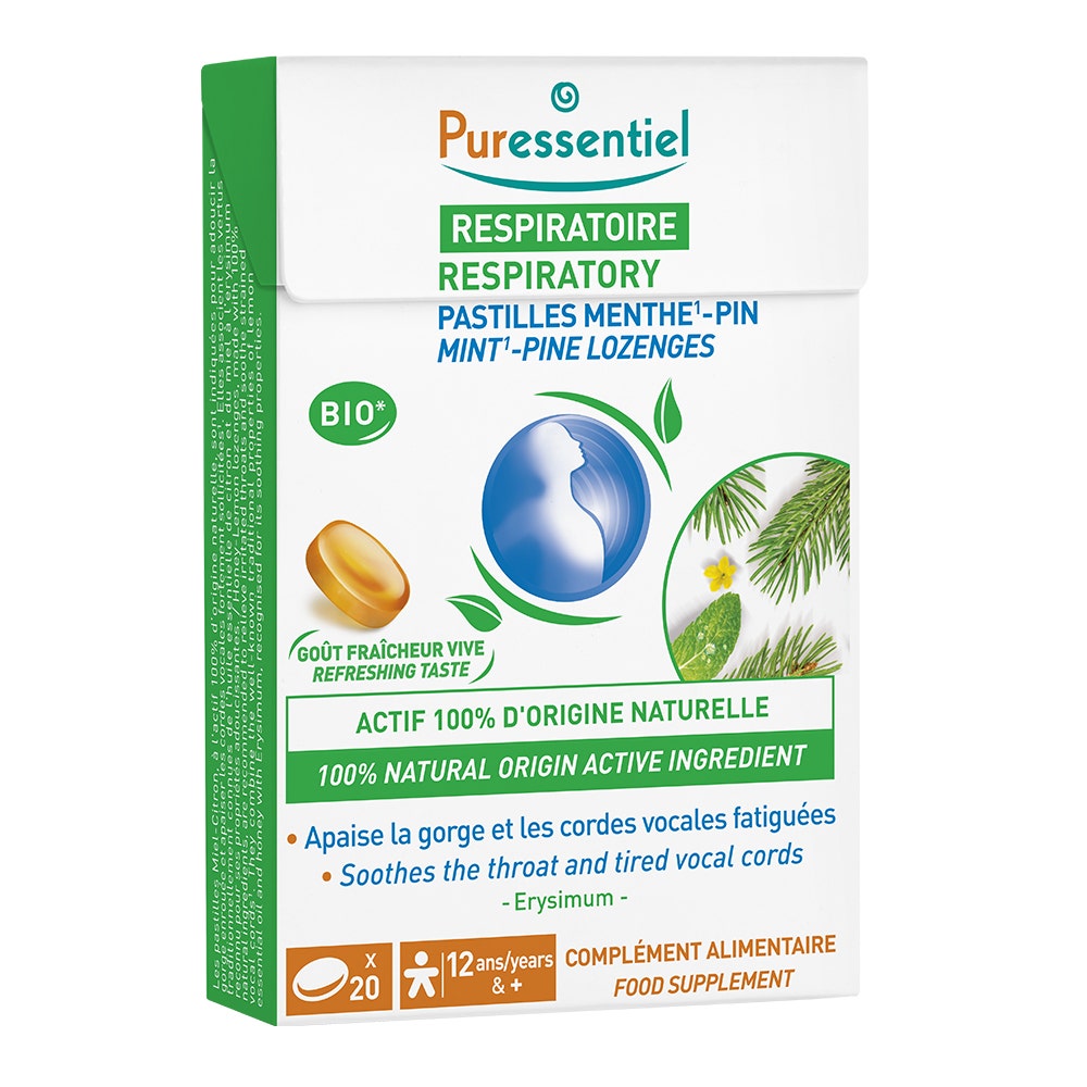 Puressentiel Respiración Pastillas Respiración Garganta Menta-Pino x20