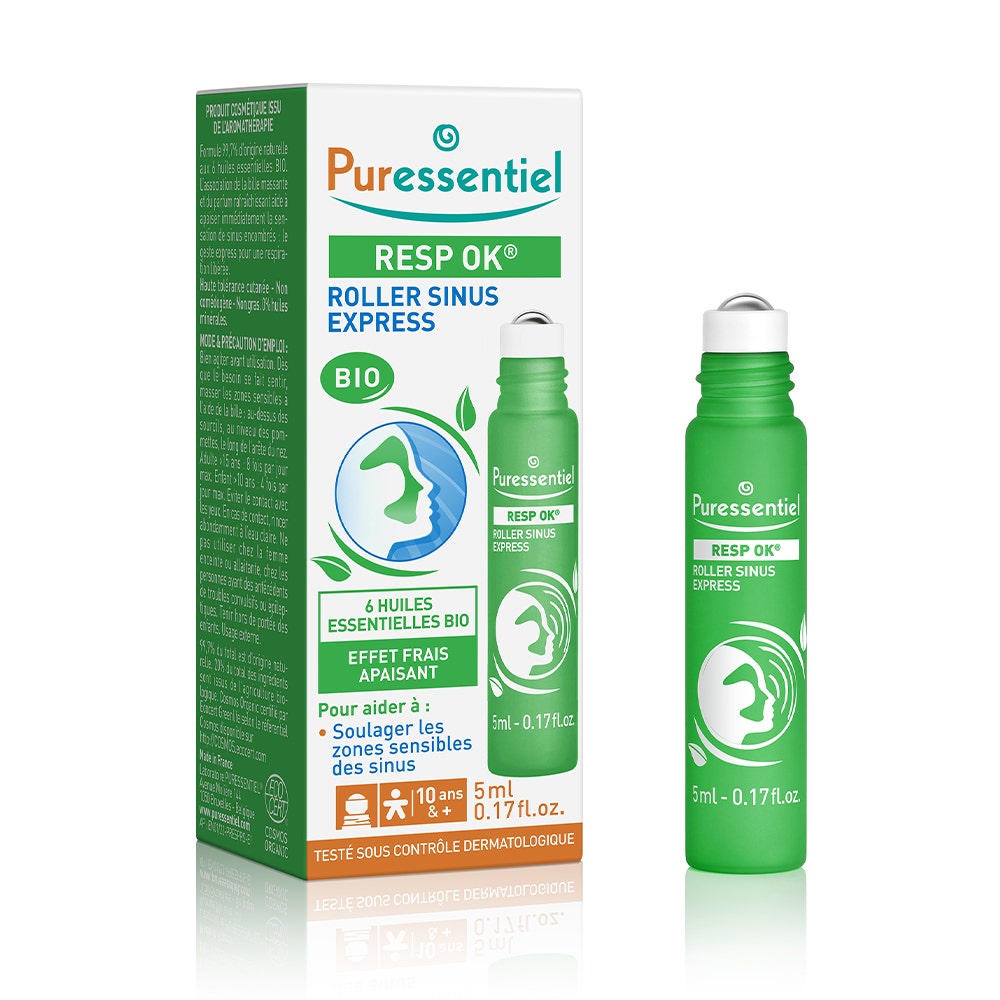 Puressentiel Respiración Roller Sinus Express Con 6 Aceites Esenciales Ecológicos 6 ml