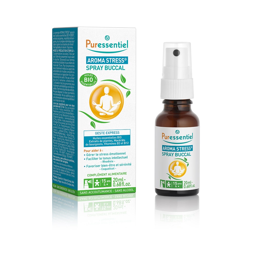 Puressentiel Aroma Stress Spray bucal con aceites esenciales bio 20 ml