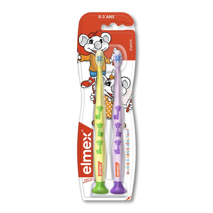 Cepillo de dientes para niños x2 de 0 a 3 años Elmex