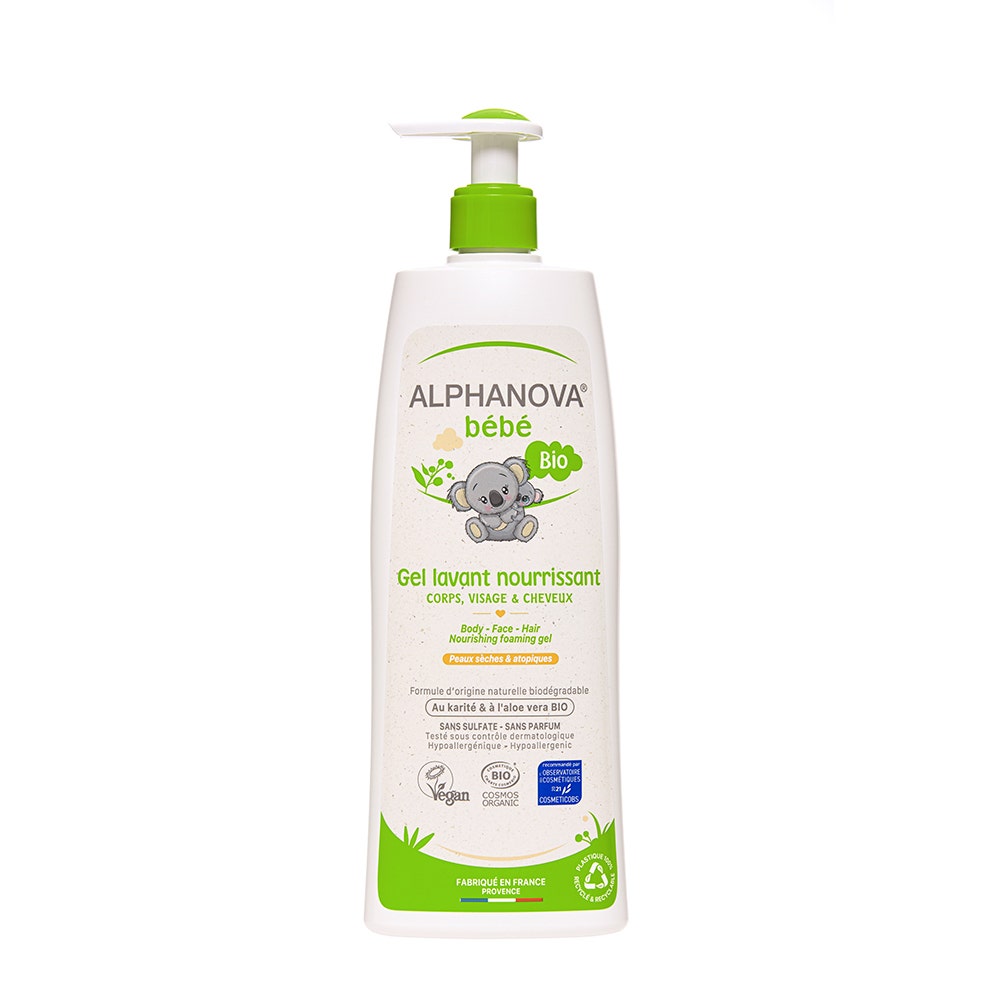 Alphanova Bebé Gel limpiador nutritivo cuerpo rostro y cabello 40ml