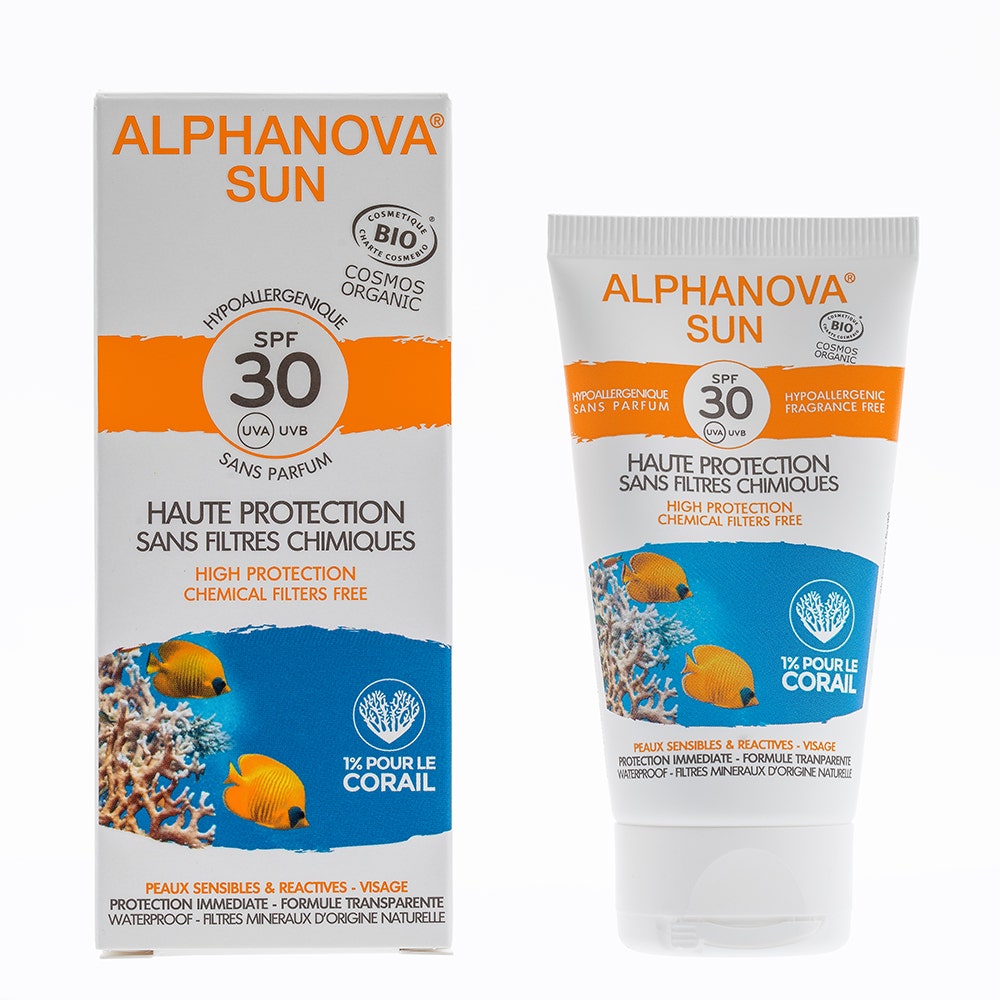 Alphanova Organic Sun Crema solar hipoalergénica SPF30+ bio 50g