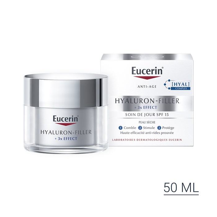 Eucerin Hyaluron-Filler + 3x Effect Crema Día SPF15 Antiedad Pieles Secas 50ml