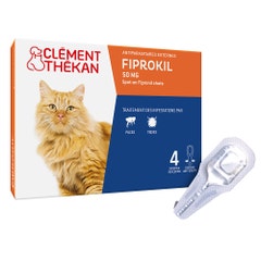 Clement-Thekan FIprokil Control de Pulgas y Garrapatas para Gatos 1kg y + 4 Pipetas 50 mg