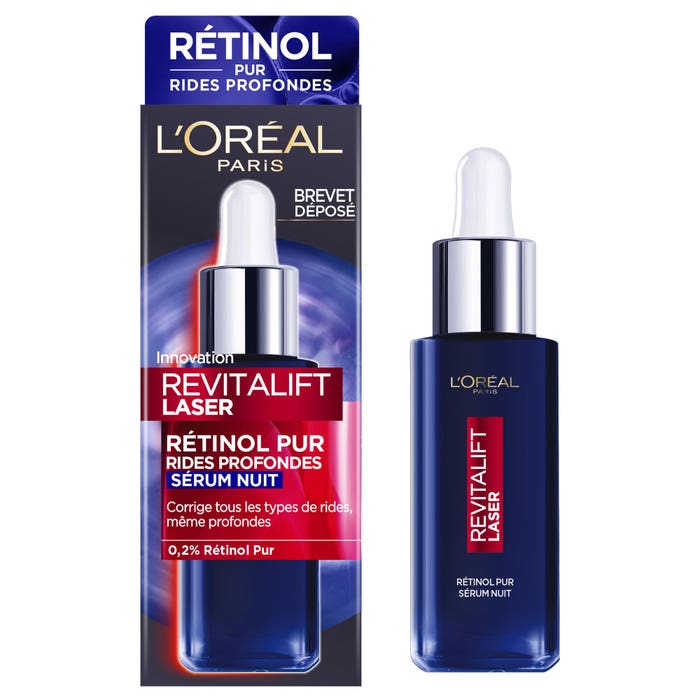 Serum de Noche Retinol Puro 30ML Revitalift Laser Arrugas profundas L'Oréal Paris
