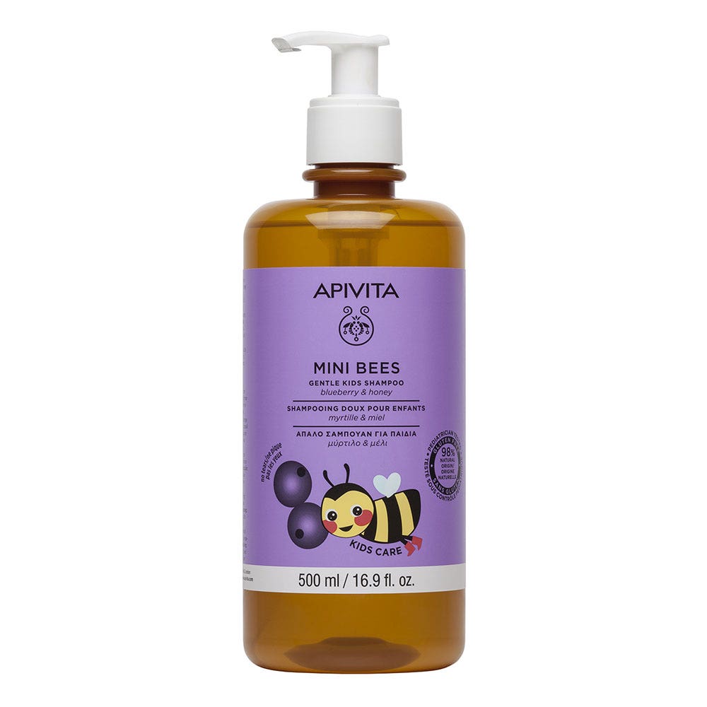 Apivita Mini Bees Champú Suave para Niños Arándanos y Miel 500 ml