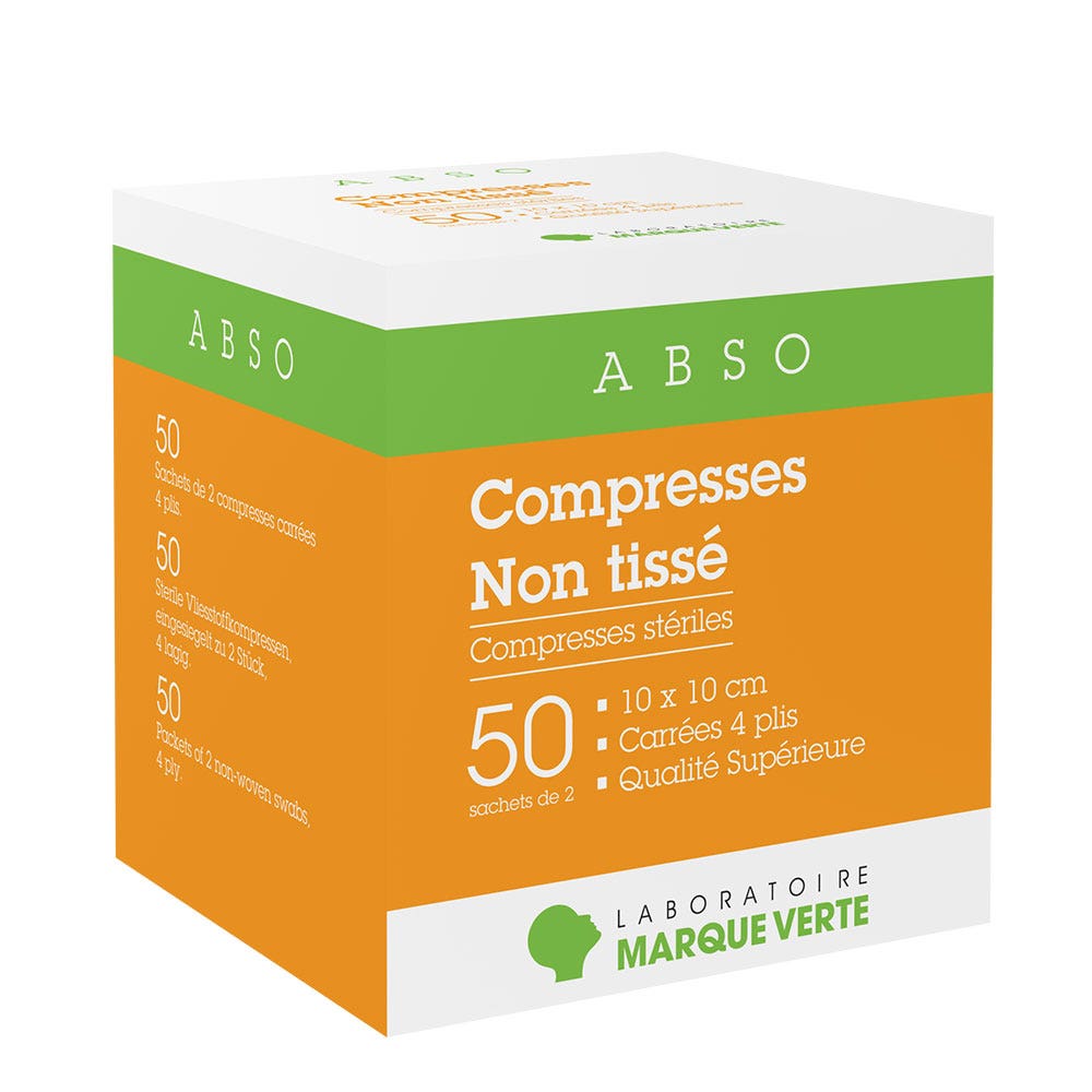 Marque Verte Abso Compresas no tejidas 10x10cm x50 bolsas de 2