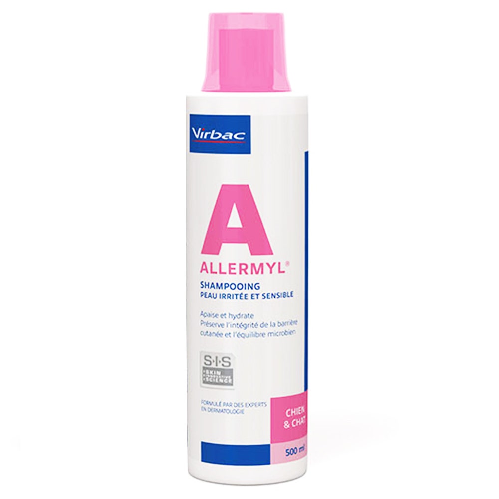 Virbac Allermyl Champú dermatológico para perros y gatos Piel sensible e irritada 500 ml