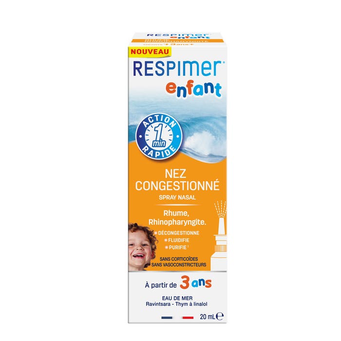 Respimer Spray nasal de acción rápida para niños Nariz congestionada 20 ml