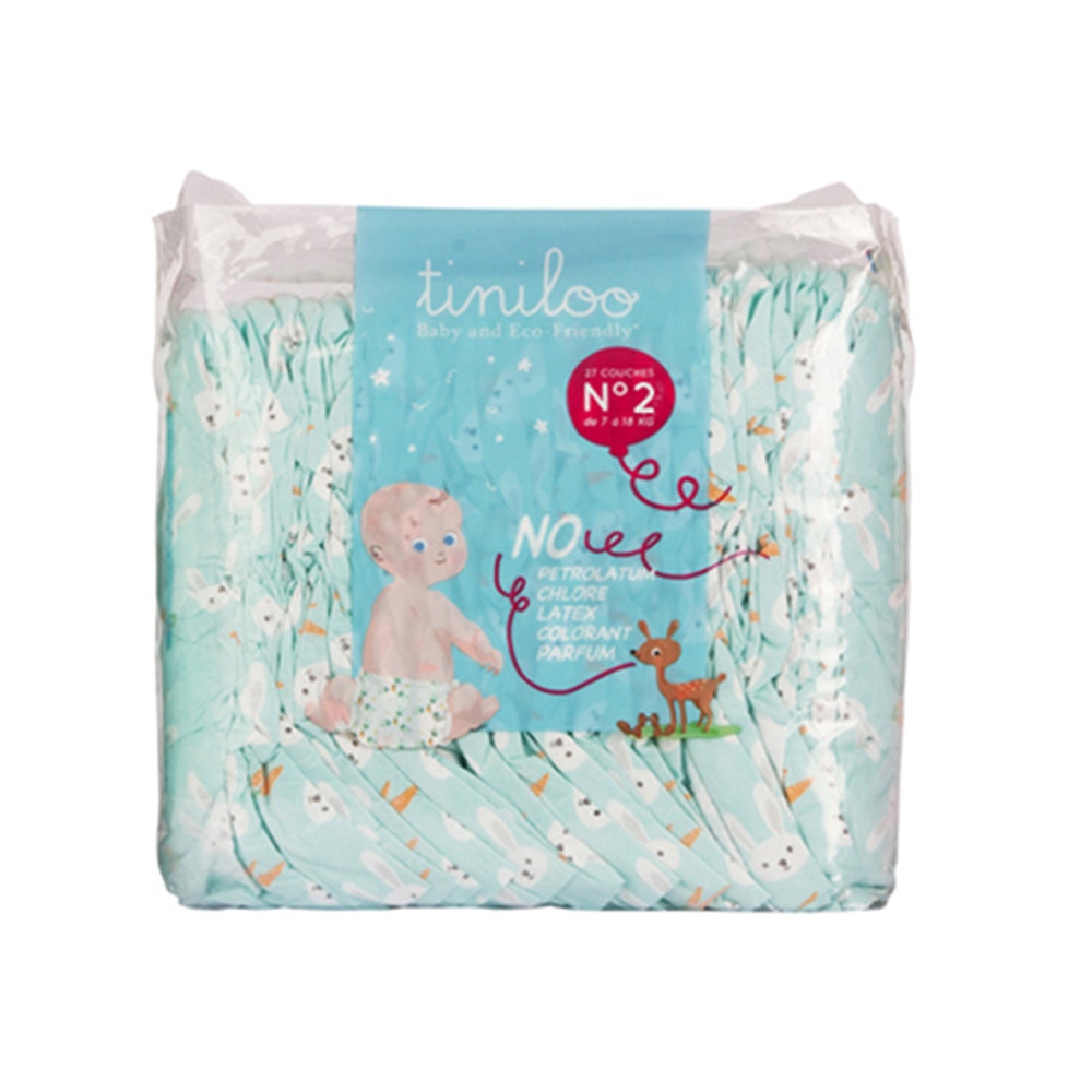 Tiniloo Pañales ecológicos Talla 2 de 3 a 6 kg 28 Unidades