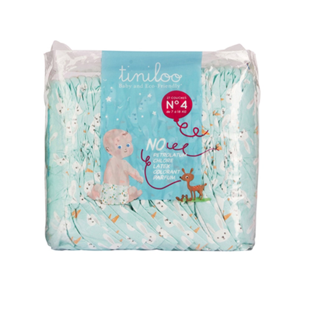Tiniloo Pañales ecológicos Talla 4 7 a 18 kg 27 Unidades