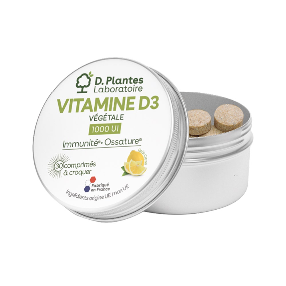 D. Plantes Vitamina D3 1000IU Masticable Sabor Limón 30 comprimidos