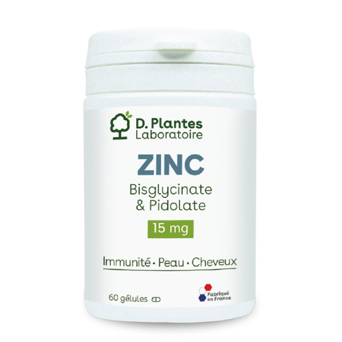 Bisglicinato y Pidolato de Zinc 15mg 60 cápsulas D. Plantes