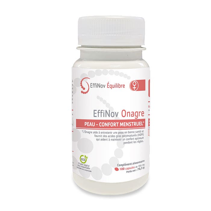 Onagra 100 cápsulas Confort cutáneo y menstrual Effinov Nutrition