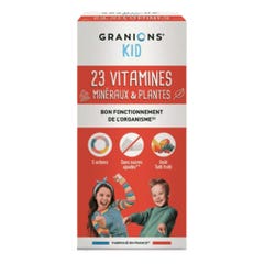 Granions Kid Jarabe ecológico 23 vitaminas A partir de 3 años Saborea Tutti Fruitti 125 ml