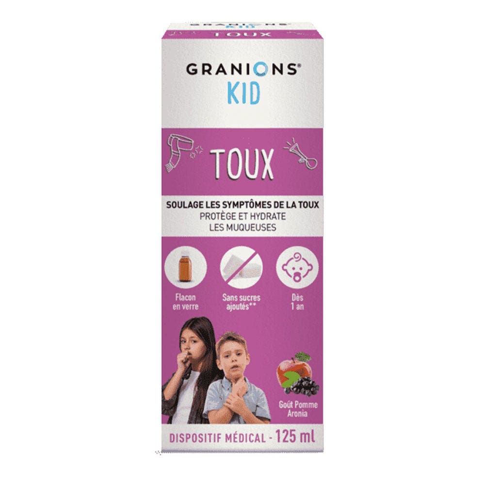 Granions Kid Jarabe para la irritación de la tos a partir de 1 año sabor aronia manzana 125 ml