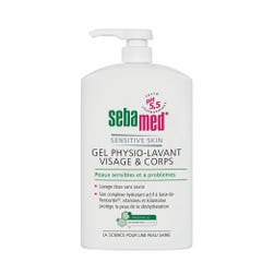 Sebamed Gel limpiador para cara y cuerpo Piel sensible y seca 1L