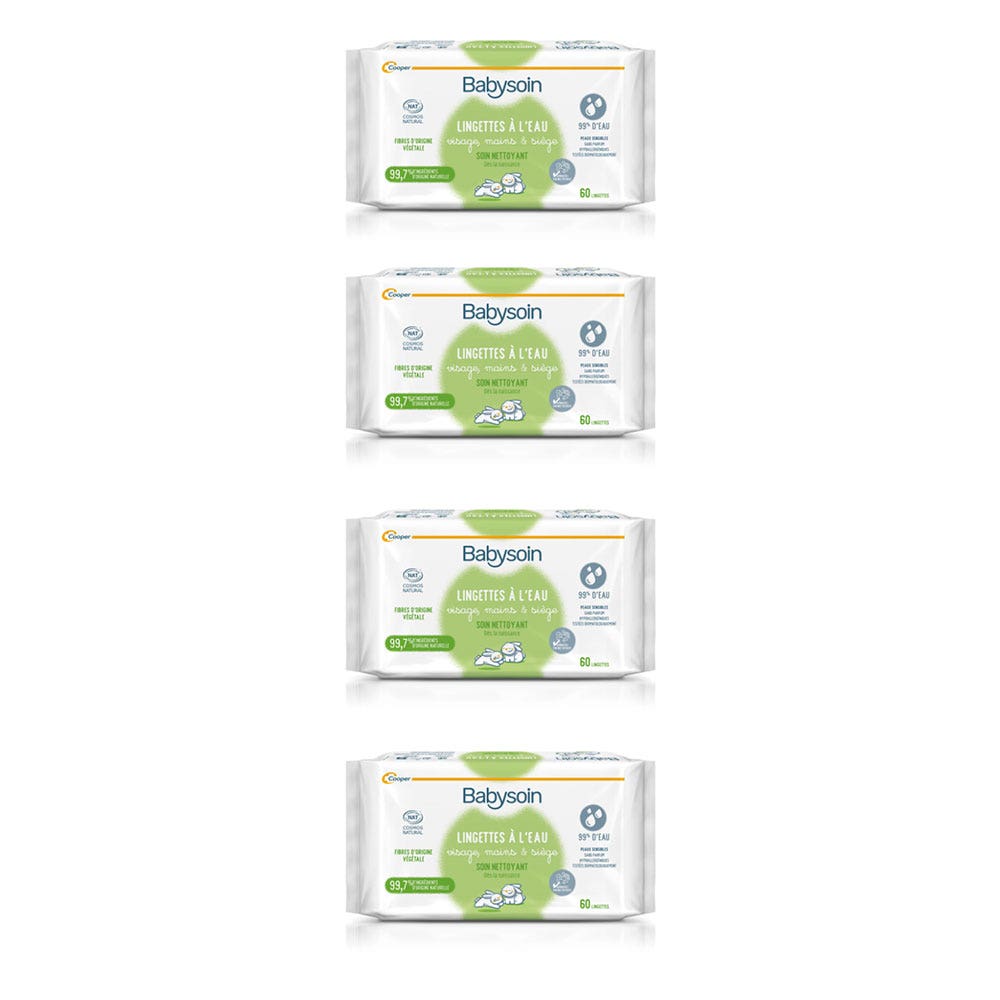 Babysoin Toallitas de agua ecológicas Desde el nacimiento 4x60 Bolsitas