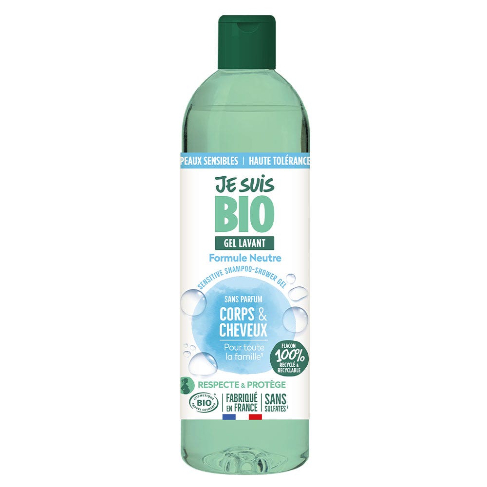 Je suis Bio Gel de ducha ecológico sin perfume Cuerpo y cabello Piel sensible 250 ml