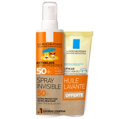 La Roche-Posay Anthelios Spray Invisible SPF50+ sin perfume 200ml + Aceite Lipikar 100ml gratis Dermo-Pediatrics