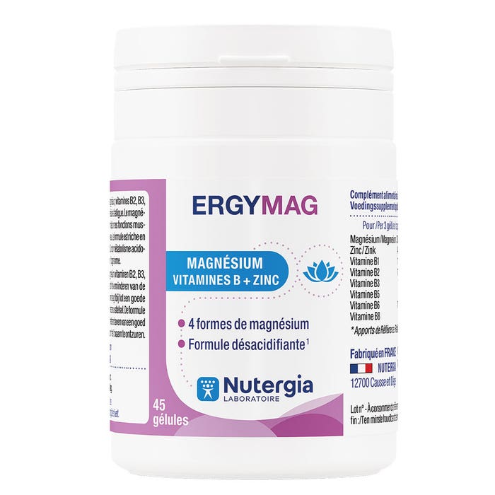 Ergymag 45 cápsulas Magnésium Vitamines B + Zinc Nutergia