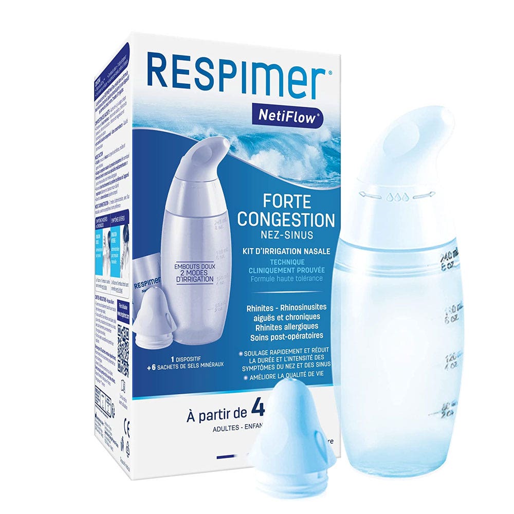 Respimer Kit de irrigación nasal Netiflow + 6 sobres - Easypara