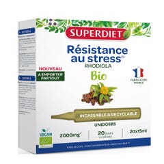 Superdiet Rhodiola Orgánica Unidose Resistencia a la tensión 20 monodosis de 15 ml