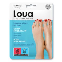 Loua Mascarilla de tela ultrahidratante para pies piel muy seca x1