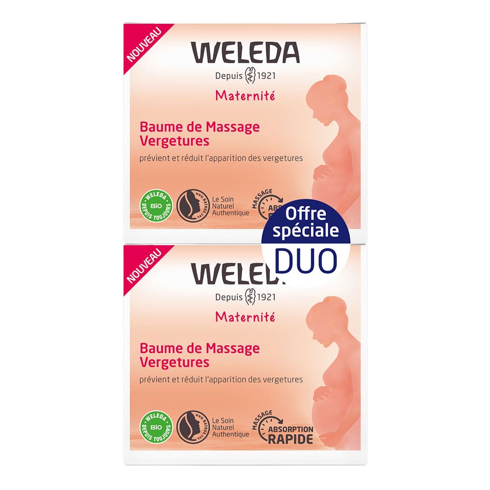 Weleda Maternidad Bálsamo de Masaje Antiestrías Rápida absorción 2x150 ml