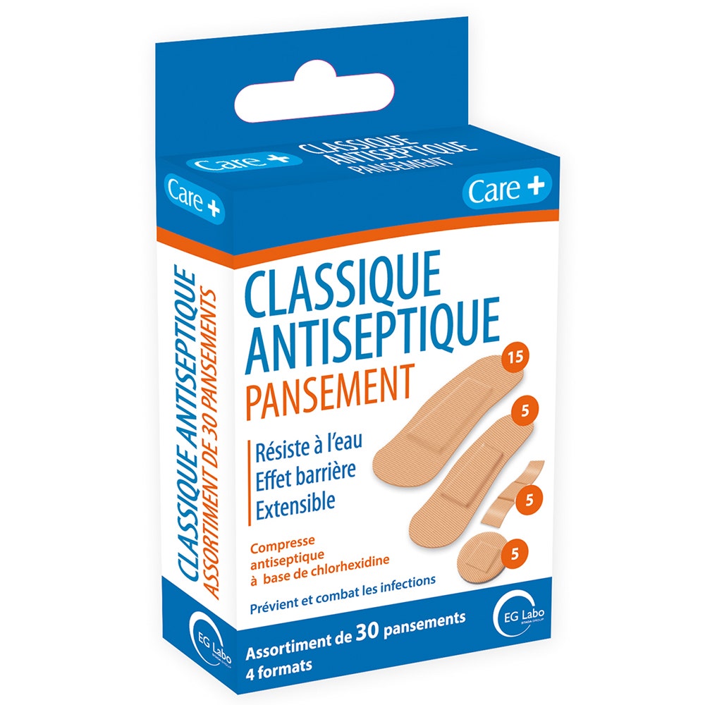 Care+ Apósitos Antisépticos Classic 4 tallas x30