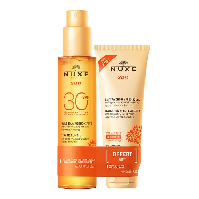 Nuxe Sun Aceite bronceador SPF30 cuerpo + aftersun gratis