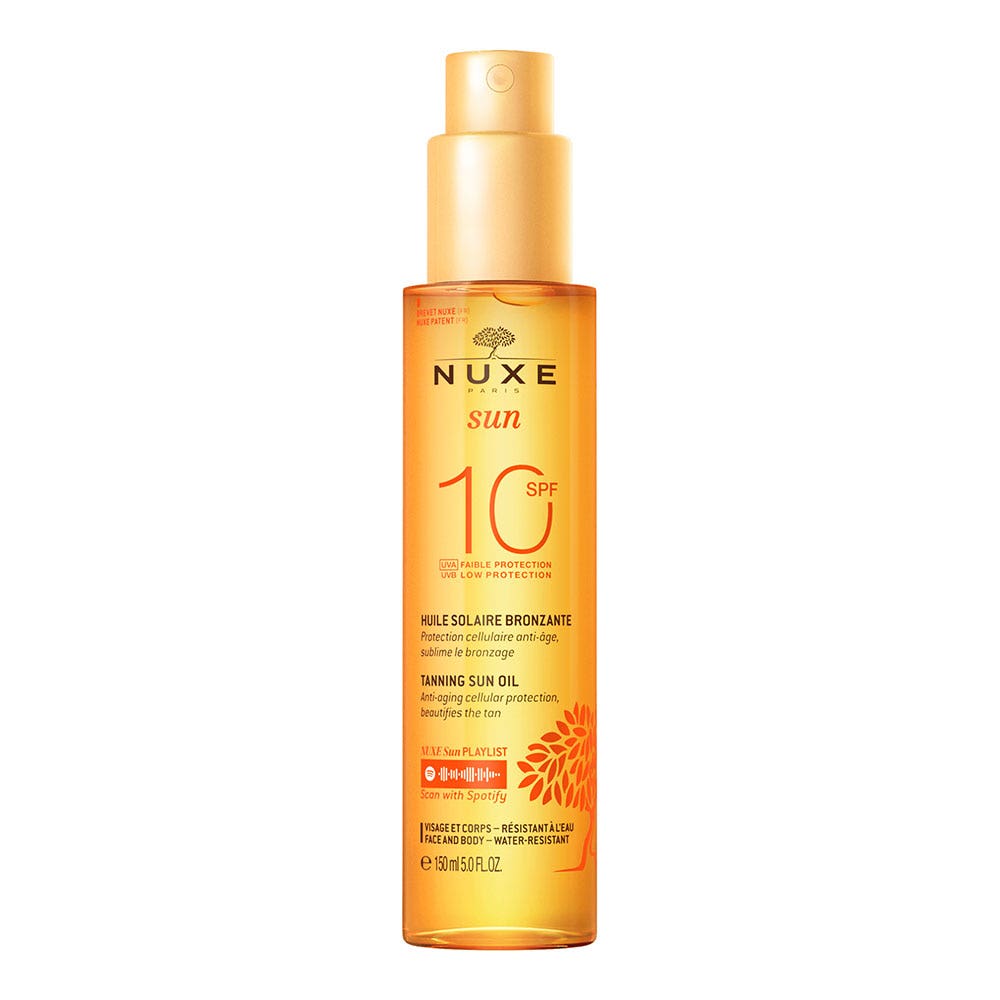 Nuxe Sun Aceite bronceador antiedad SPF10 rostro y cuerpo 150ml