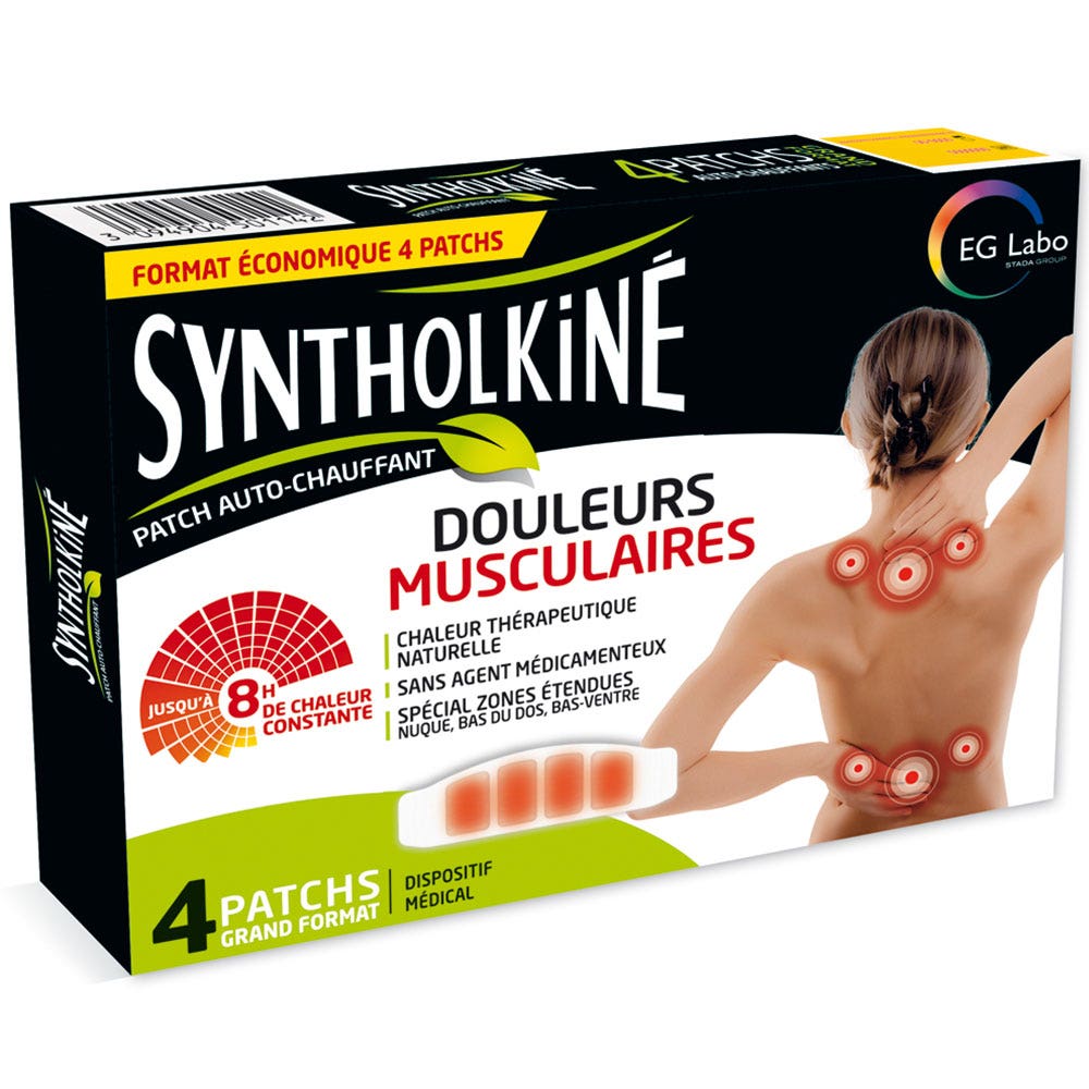 EG Labo SyntholKiné Parches Calentadores 8h Dolores Musculares x4