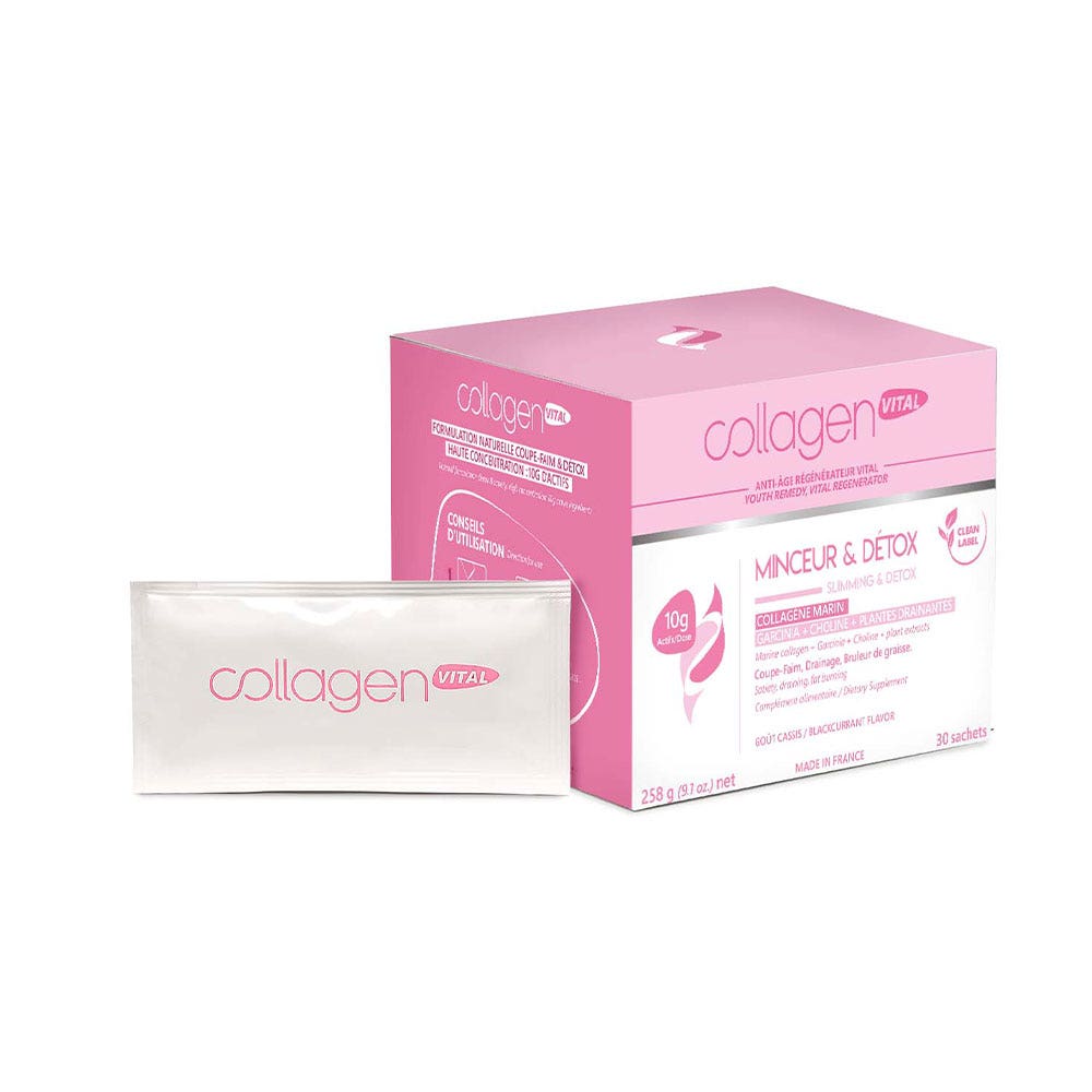 Vita Recherche Collagen Vital Power Colágeno Marino Adelgazante y Detox Sabor a grosella negra 30 sobres