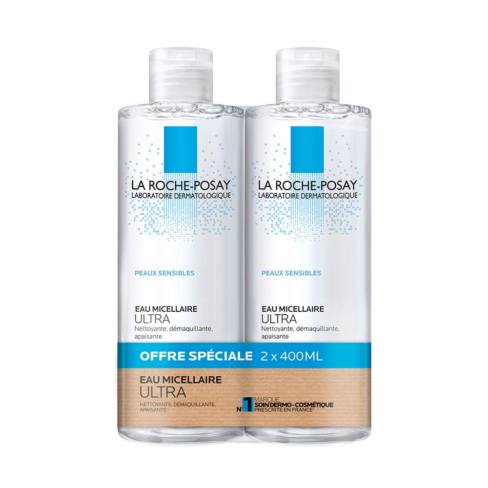 La Roche-Posay Higiene fisiológica Solución micelar desmaquillante ultra pieles sensibles 2x400ml