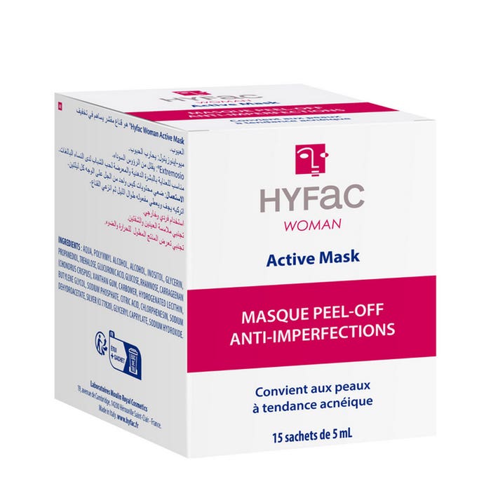 Tratamiento Peel Mascarilla Activa 15 sobres de 5 ml Woman Piel propensa al acné Hyfac