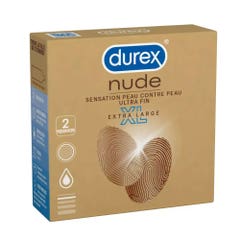 Durex Nude Preservativos sensación piel con piel XL x2