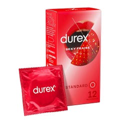 Durex Sexy Fraise Preservativos estándar x12
