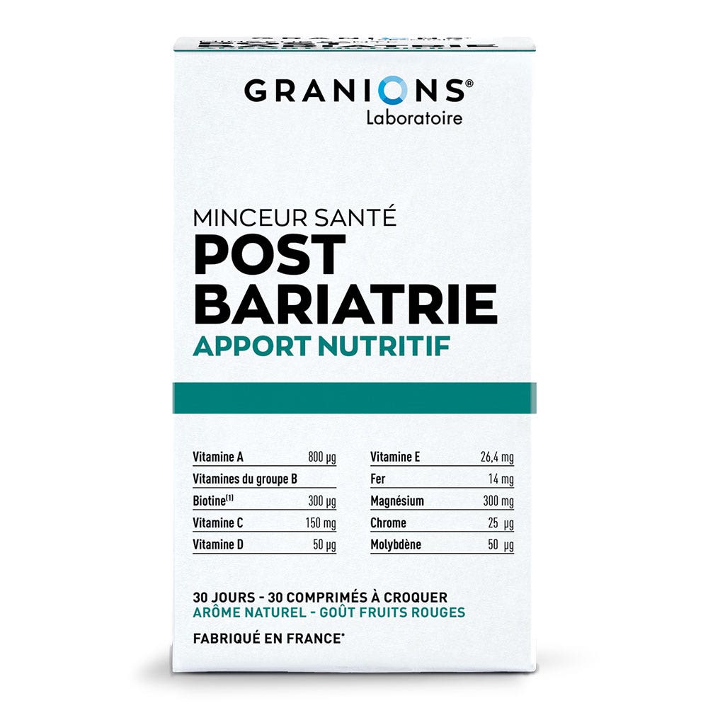 Granions Post Bariaterie Sabor a bayas rojas 90 comprimidos