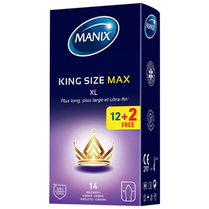Preservativos máximo confort x14 King Size Manix