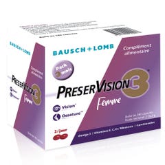 Bausch&Lomb Preservision Complemento alimenticio ocular y óseo para mujeres 3 180 cápsulas