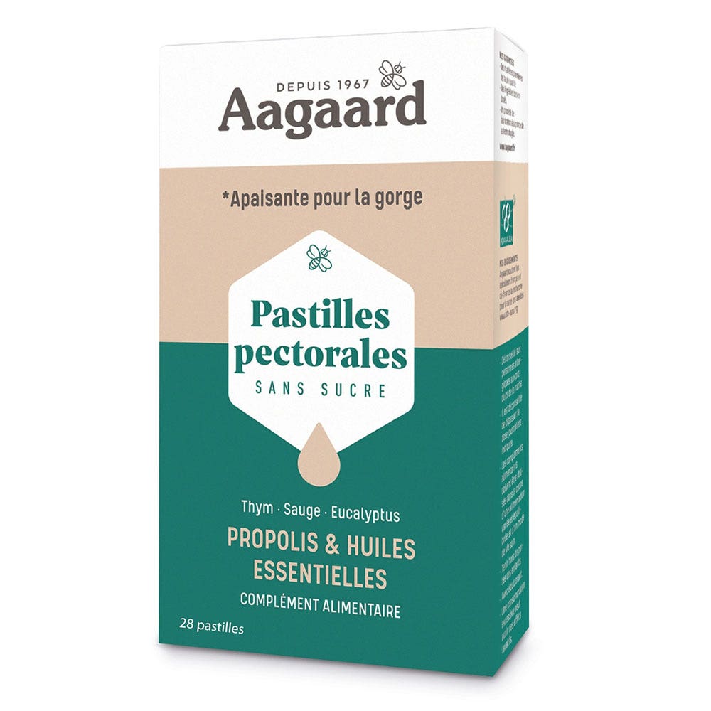 Aagaard Pastillas para la garganta con propóleo y aceites esenciales x28