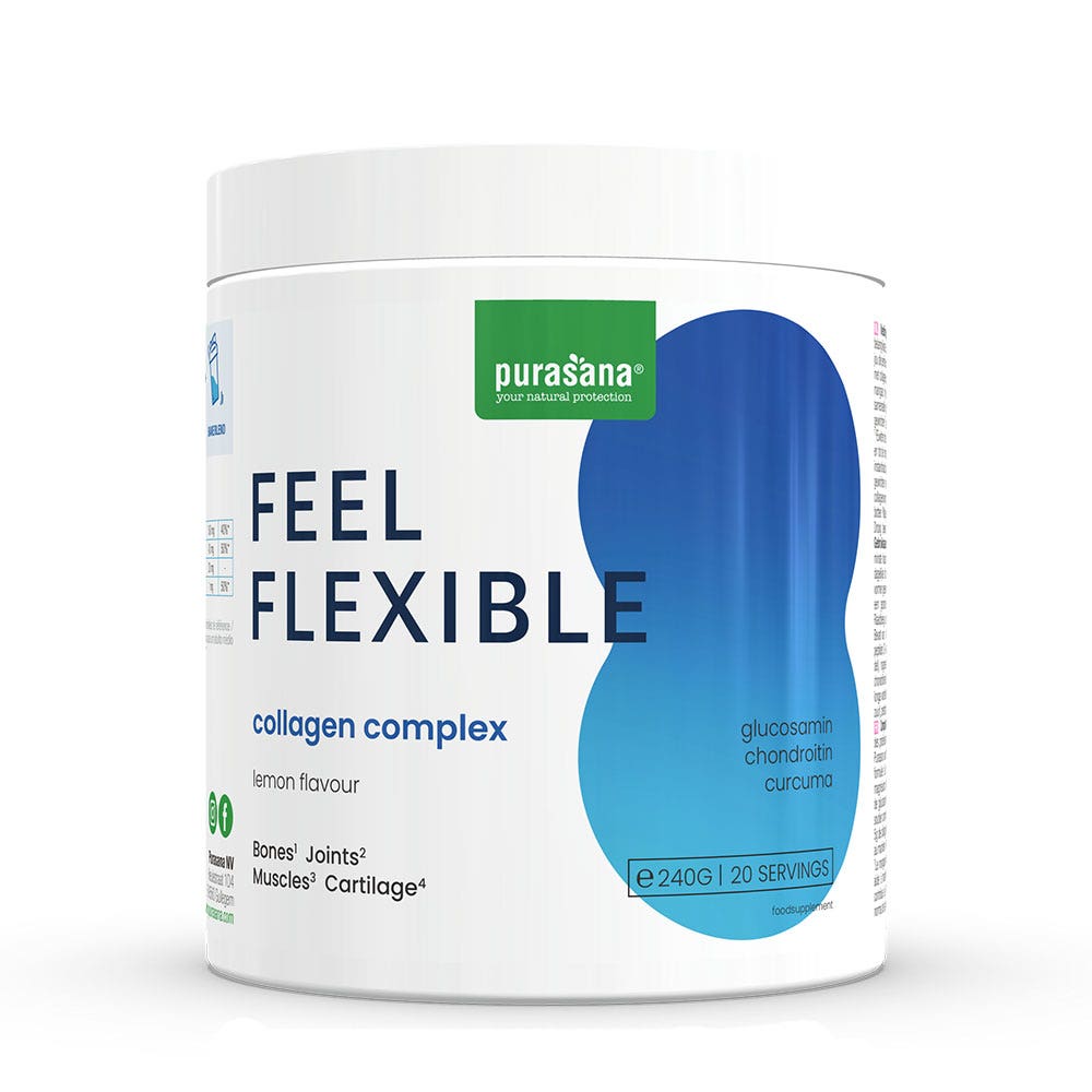 Purasana Colágeno Complex Polvo para articulaciones Feel Flexible Sabor Limón 240g