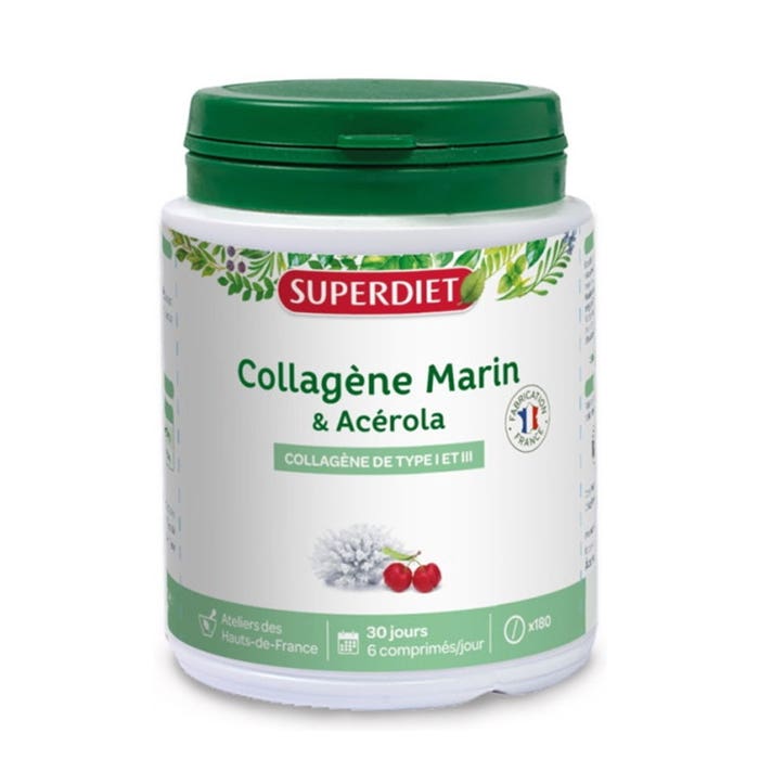 Superdiet Colageno Marino + Vitamina C 180 Comprimidos 180 Comprimés