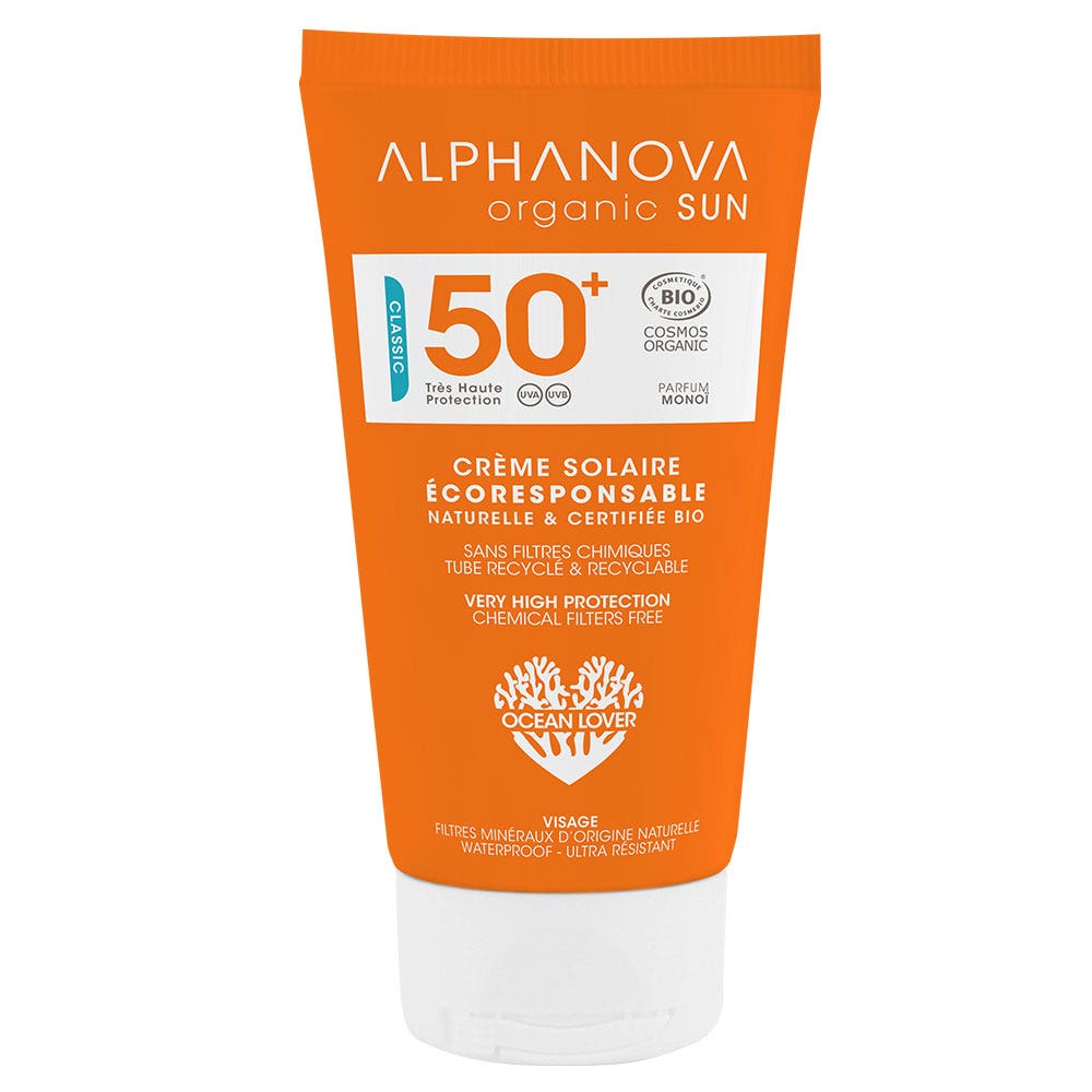 Alphanova Organic Sun Crema solar proteccion muy alta SPF50+ bio Perfume Monoi 50ml