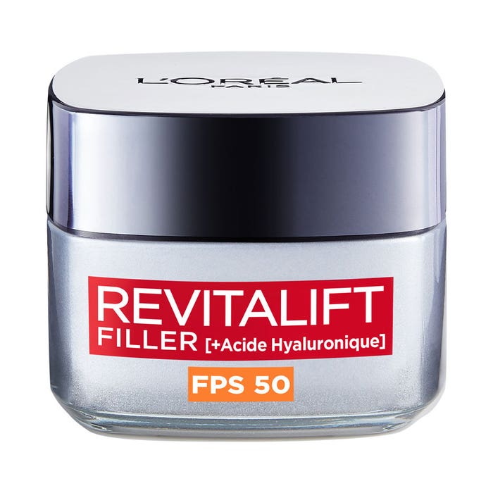 L'Oréal Paris Revitalift Filler Crema de día antiedad SPF50 + Ácido hialurónico Todo tipo de pieles 50 ml