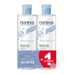 Noreva Aquareva Agua micelar limpiadora hidratante rostro y ojos pieles deshidratadas 2x400ml