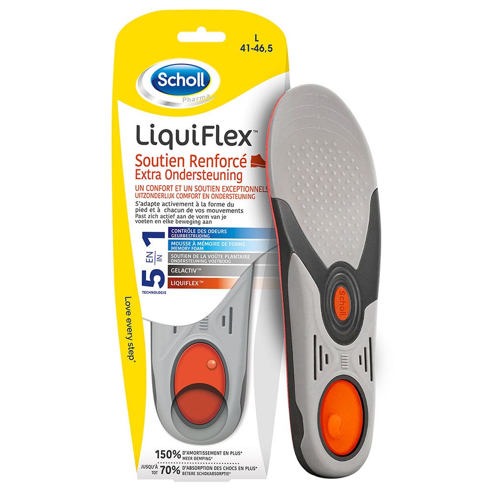 Scholl LiquiFlex Plantillas de soporte reforzadas para hombre Talla 41-46.5