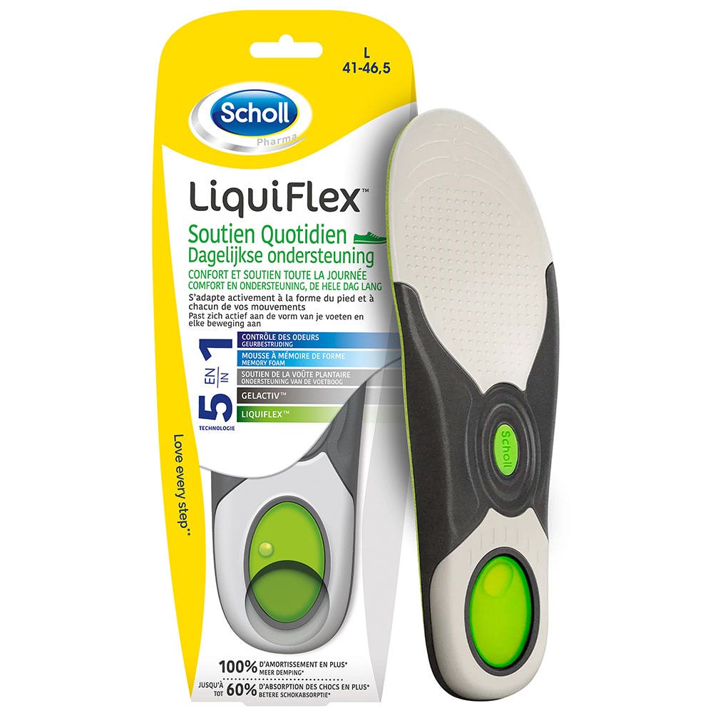 Scholl LiquiFlex Plantillas de soporte diario para hombre Talla 41-46.5