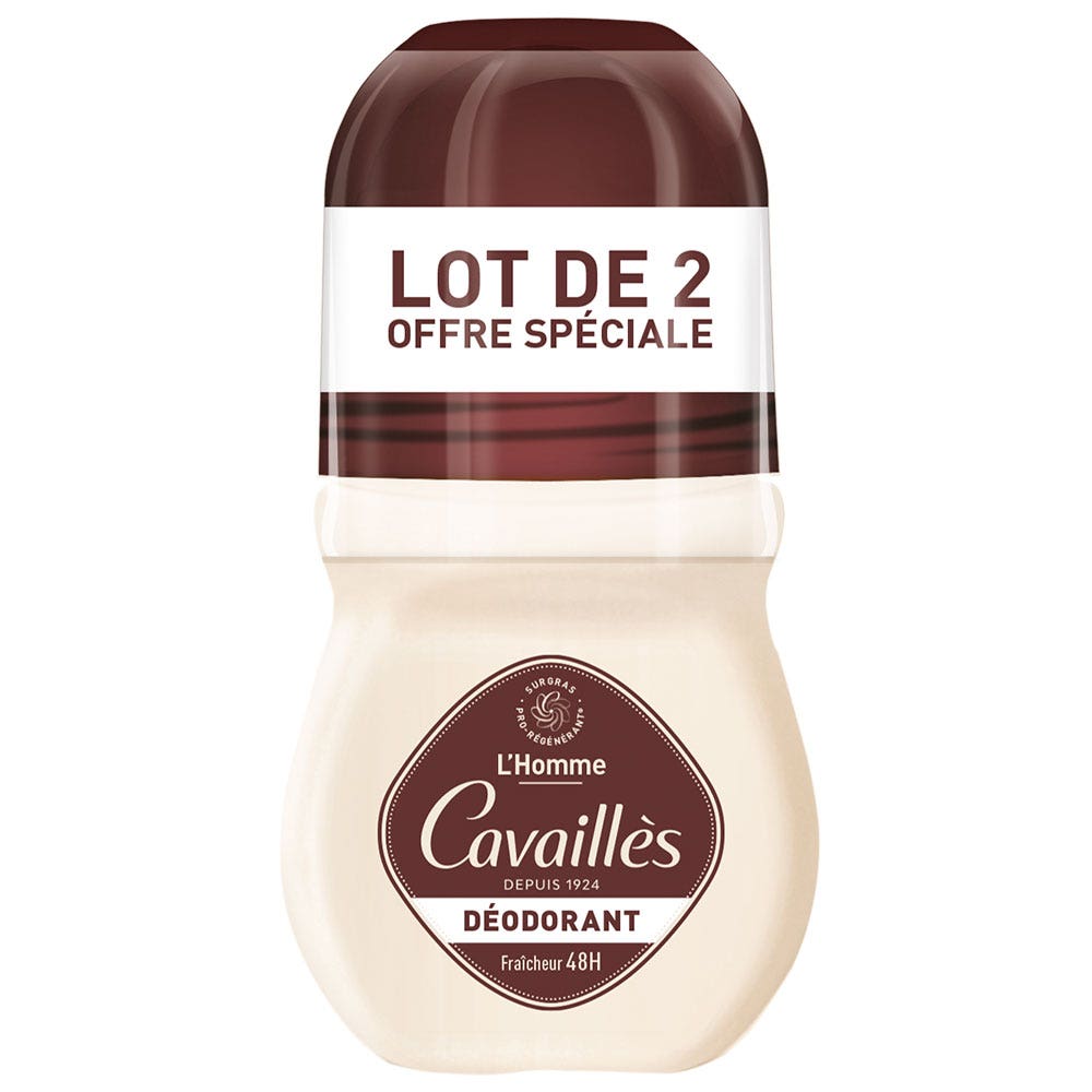 Cavaillès Dermato Desodorante Roll On Hombre 48H 2x50ml